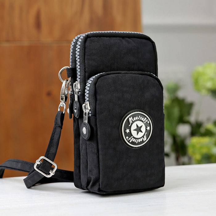 2020 Korean style mobile phone bag women's mobile phone bag packaging zipper printed small bag summer shoulder bag women's crossbody