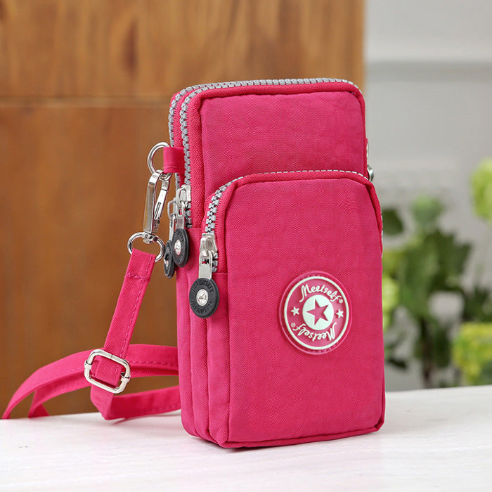 2020 Korean style mobile phone bag women's mobile phone bag packaging zipper printed small bag summer shoulder bag women's crossbody