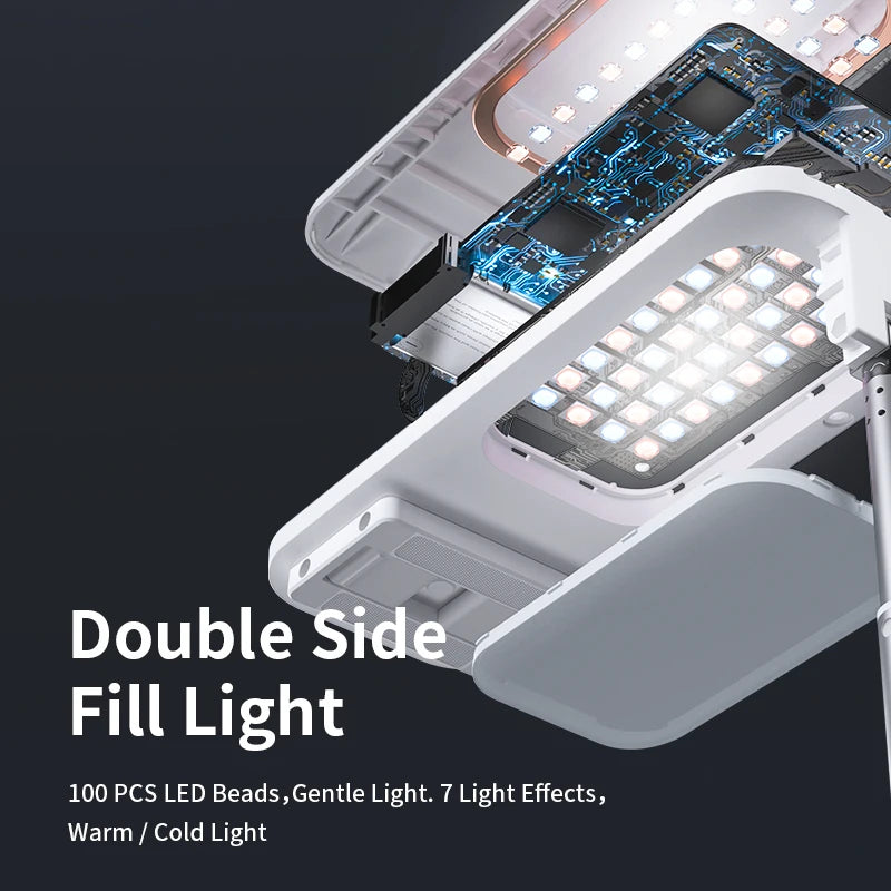 Professional Audio Video Lighting Vlogging Kit with Phone Selfie Light Flexible Floor Stand Fill Light for Video Content Creator