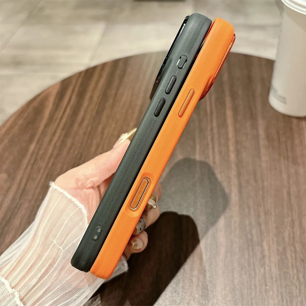 For Iphone16 Pro Phone case with Camera Cover,Luxury Acrylic Phone Case for iPhone 17 Pro Max Magnetic Wireless Charging