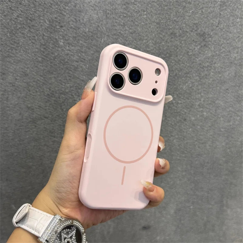 Luxury Magnetic Silicone Case for iPhone 17 Pro Max – Camera Protection, Navy