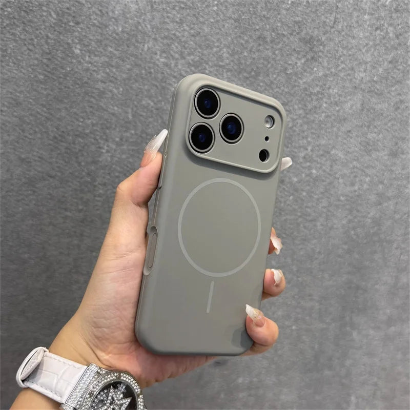 Luxury Magnetic Silicone Case for iPhone 17 Pro Max – Camera Protection, Navy