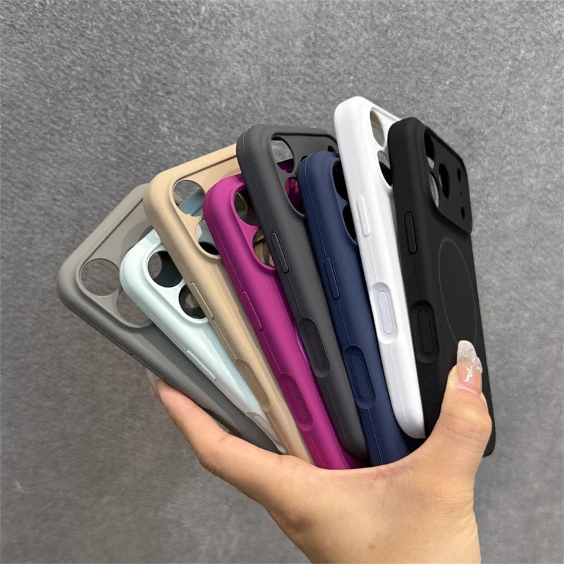 Luxury Magnetic Silicone Case for iPhone 17 Pro Max – Camera Protection, Navy