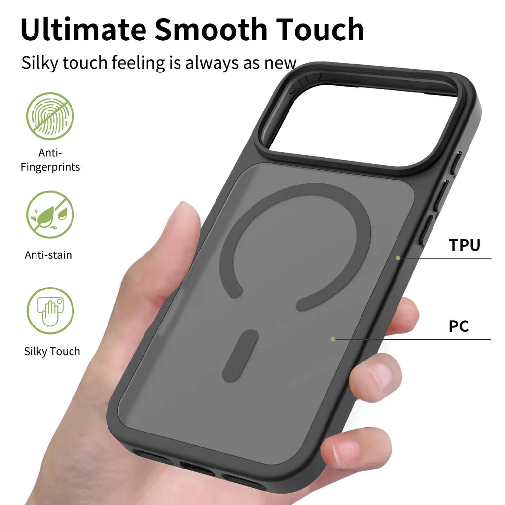 Luxury Matte Soft-Touch Case for iPhone 17 Pro Max – Shockproof Magnetic Cover, US Stock