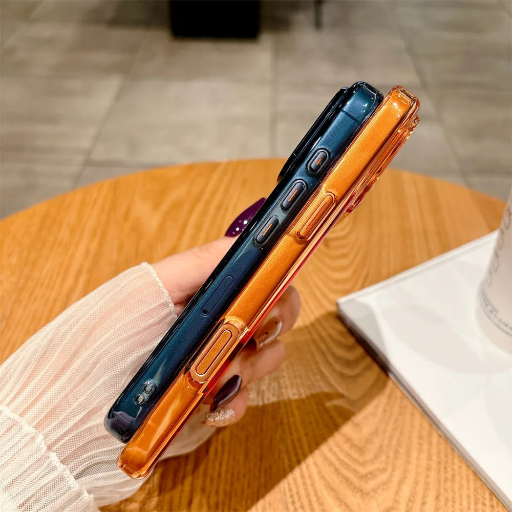 Magnetic Non-Yellowing Clear Case for iPhone 17 Pro Max – Orange Accent Shockproof Cover