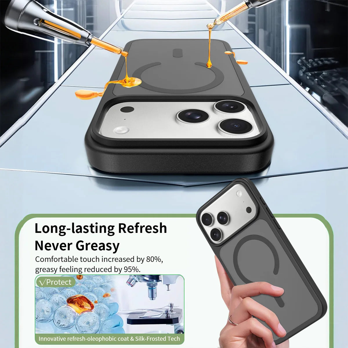 Luxury Matte Soft-Touch Case for iPhone 17 Pro Max – Shockproof Magnetic Cover, US Stock