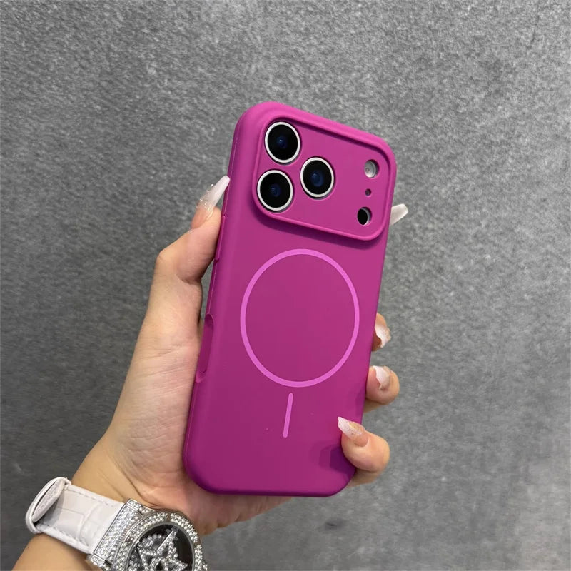 Luxury Magnetic Silicone Case for iPhone 17 Pro Max – Camera Protection, Navy
