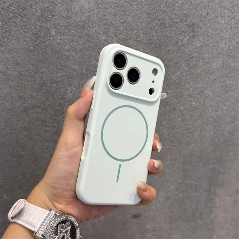 Luxury Magnetic Silicone Case for iPhone 17 Pro Max – Camera Protection, Navy