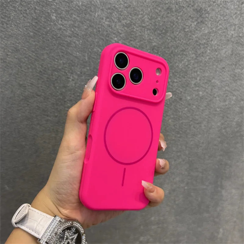 Luxury Magnetic Silicone Case for iPhone 17 Pro Max – Camera Protection, Navy