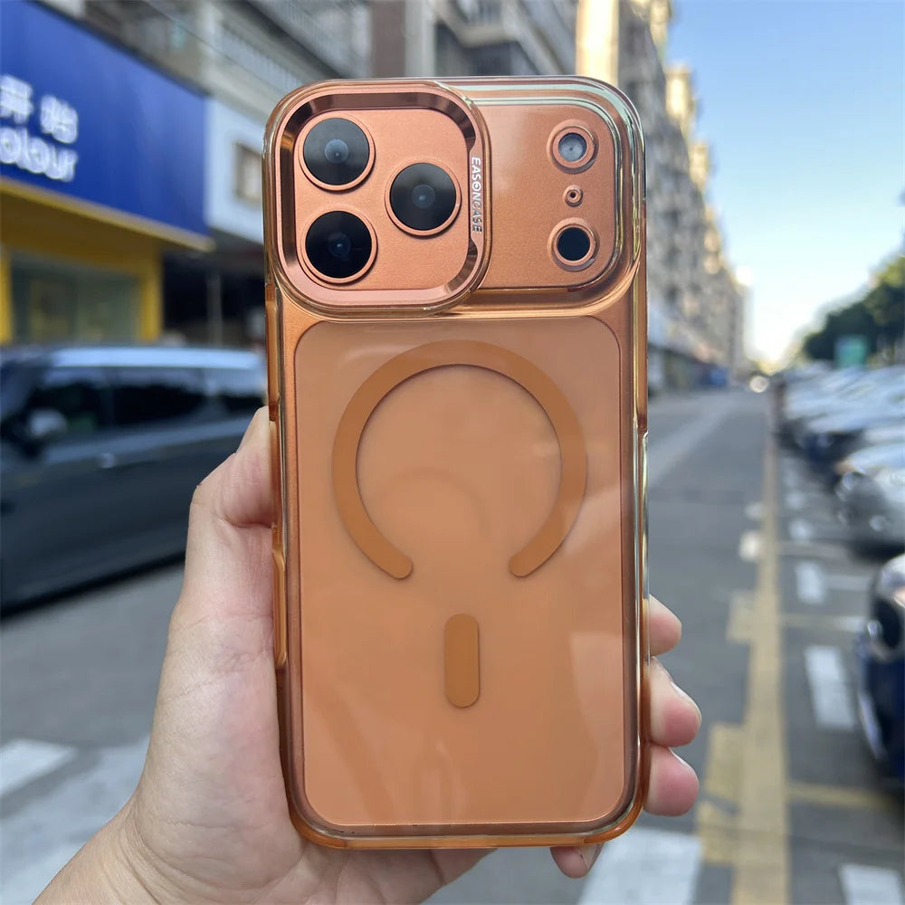 Clear Magnetic Case with Metal Camera Guard for iPhone 17 Pro Max