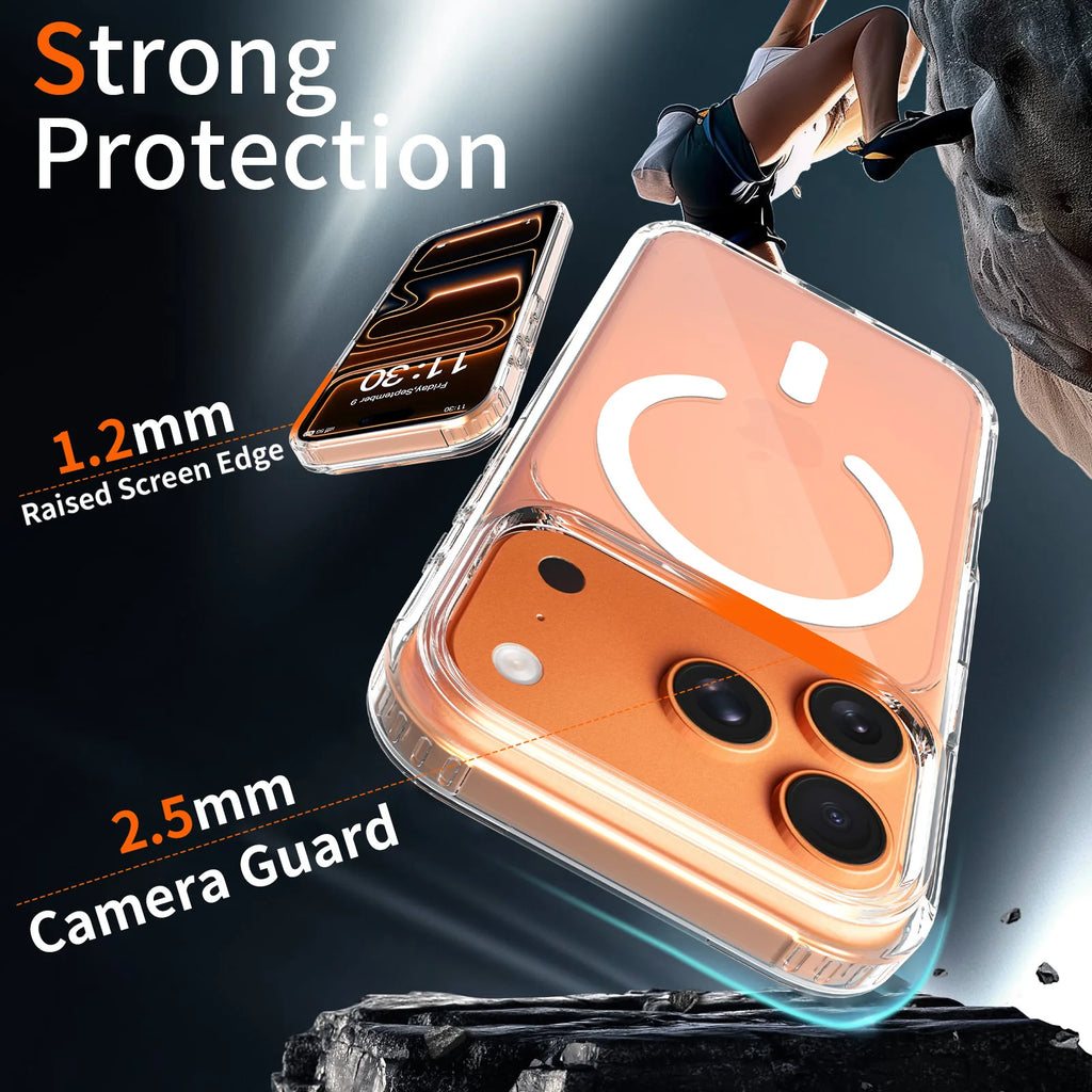 Crystal Clear Magnetic Case for iPhone 17 Pro Max – Anti-Yellow & Shockproof Cover