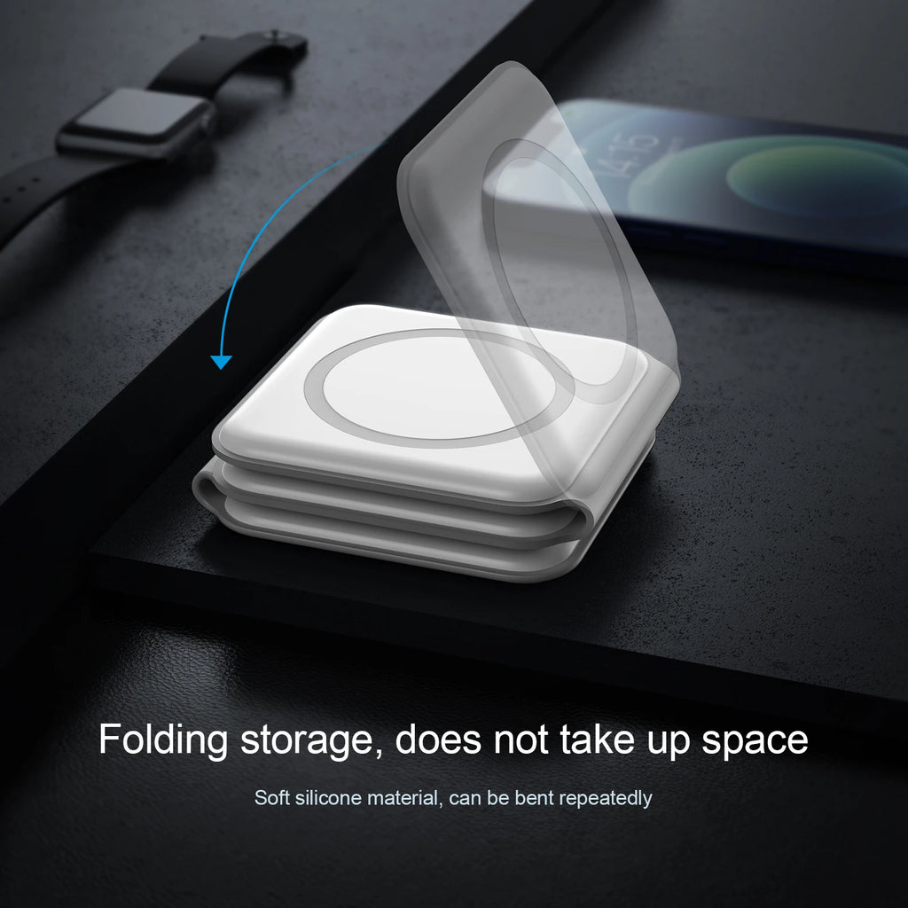 Factory Price 15W 3 in 1 Magnetic Magnet Wireless Portable Charger Stand for Mobile Phone Airpods Smart Watch