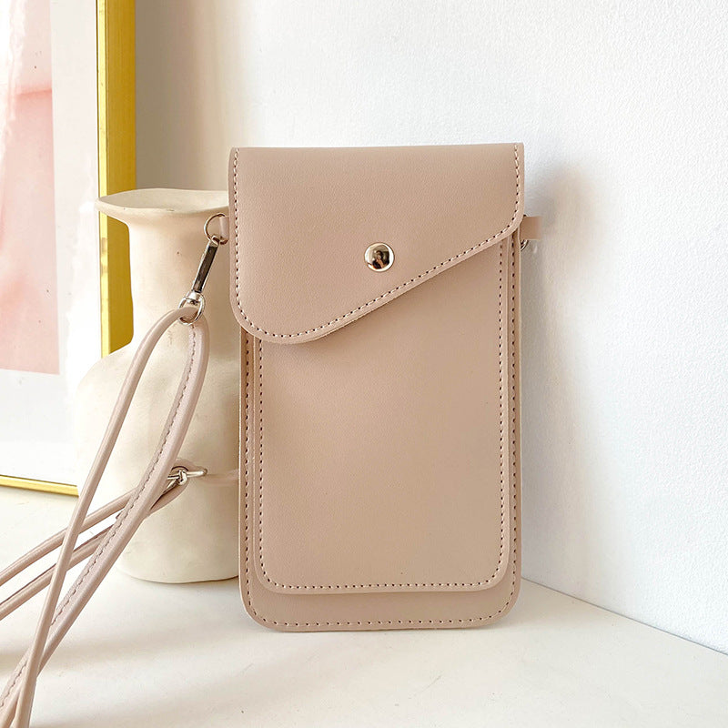 Durable Leather-Textured Mobile Phone Bag 2026 New Vertical Style Mobile Phone Small Bag Double-Layer Mini Stylish Women's Bag