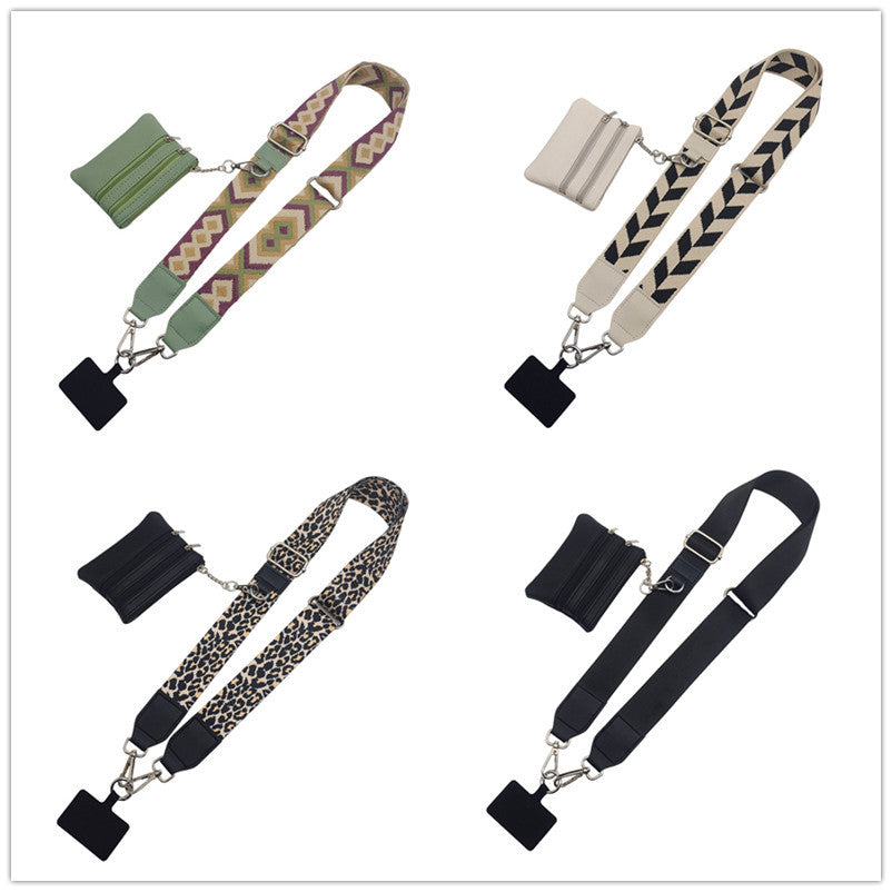 Hot-selling mobile phone strap replaceable detachable hand strap with coin purse mobile phone lanyard Amazon cross-border