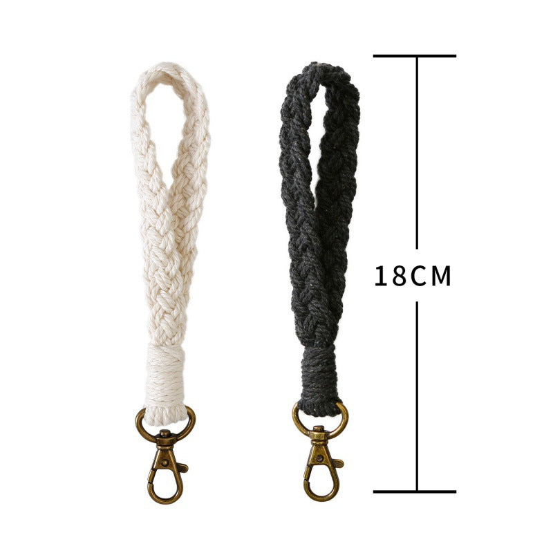 Cross-border Explosions Hand-woven Cotton Rope Mobile Phone Lanyard Bohemian Mobile Phone Chain Hanging Simple Car Keychain