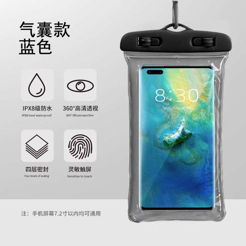 Mobile Phone Waterproof Bag Touchscreen Swimming Self-sealing Sealing Bag Seaside Diving Shooting Drifting Transparent Waterproof Mobile Phone Case
