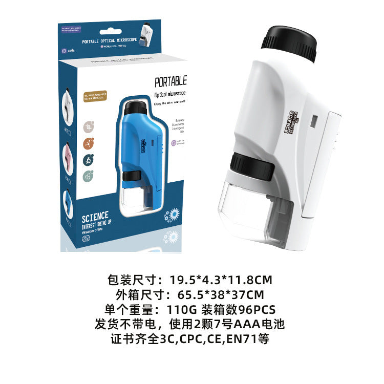 Children's portable microscope science experiment suit educational toys for primary school students junior high school boys and girls gifts