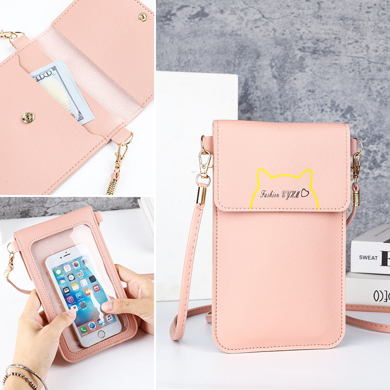 Factory wholesale touch screen mobile phone bag women's simple all-match Korean mobile phone bag large capacity mini fashion small satchel