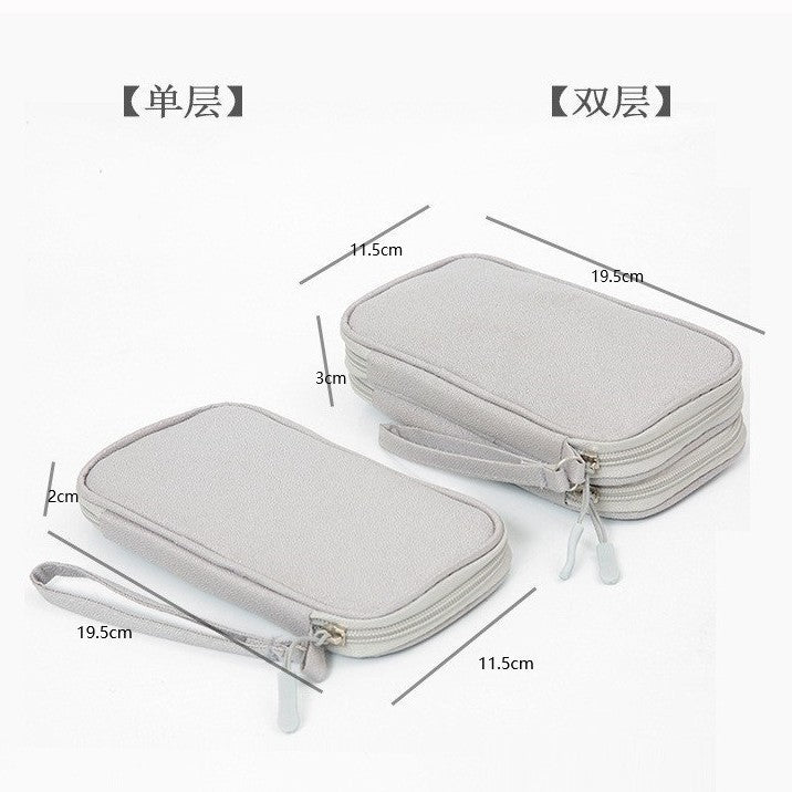 Power Bank Data Cable Mobile Phone Storage Bag Mobile Power Supply Mobile Phone Digital Accessories Headphones Multi-Layer Portable Storage Bag