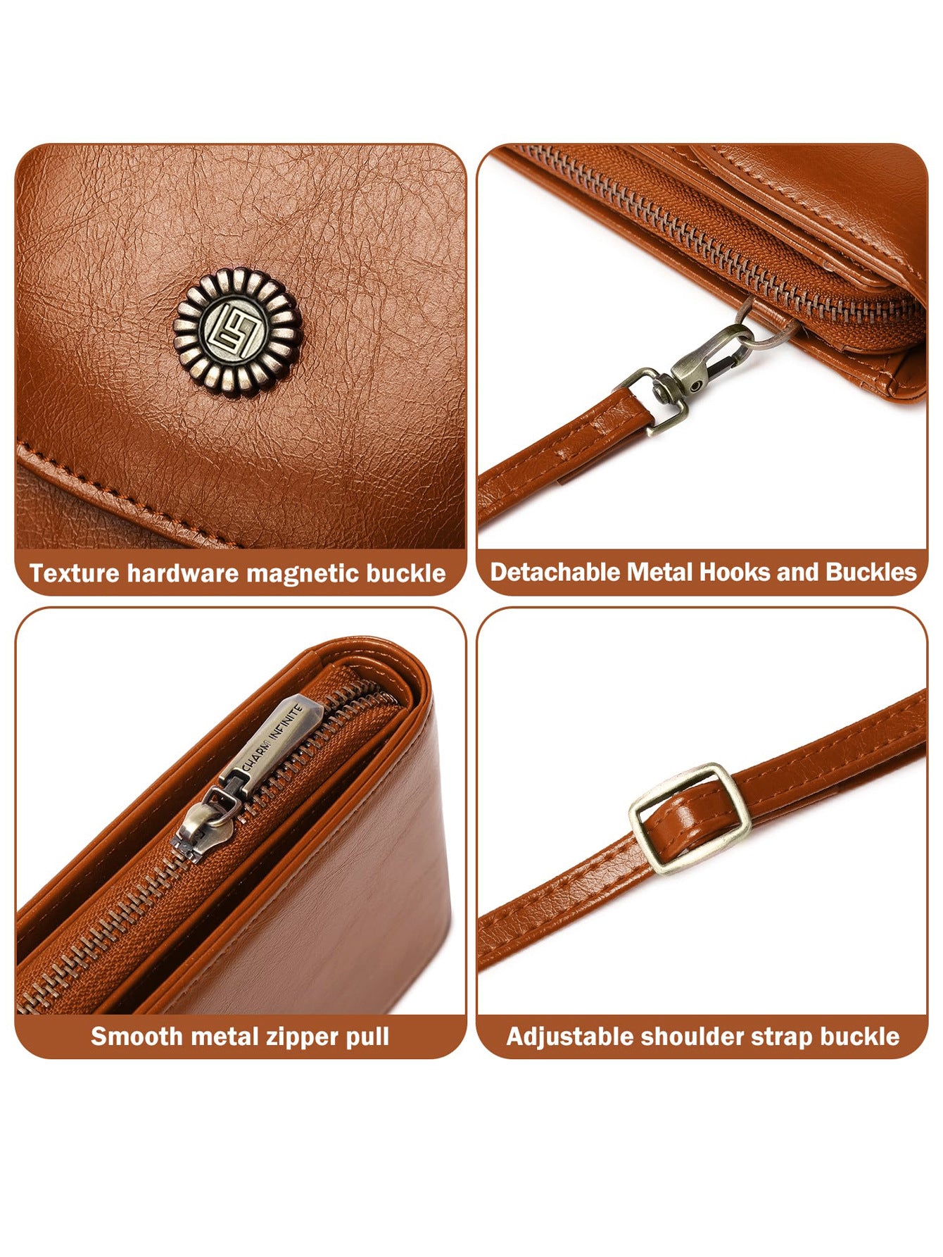 New RFID Women's Mobile Phone Bag Retro Oil Wax Leather Vertical Crossbody Mobile Phone Bag All-match Mini Shoulder Bag