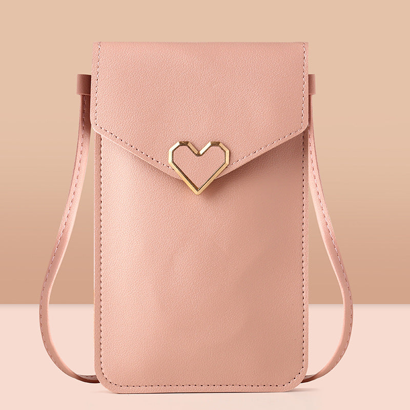 Mobile Phone Bag Women's Cross-Body Halter Mobile Phone Bag 2024 New Summer Vertical Style Lightweight Walking Touch Screen Small Bag