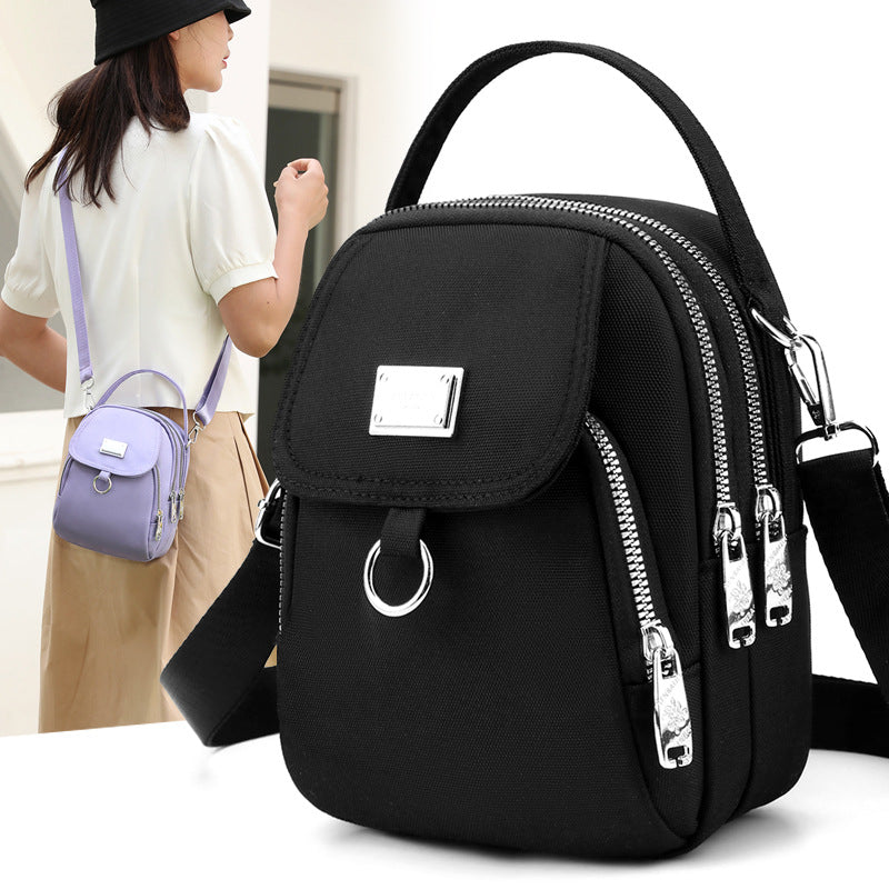 Canvas small bag 2023 autumn mini mobile phone bag women's crossbody lightweight all-match portable mobile phone bag women's bag fashion