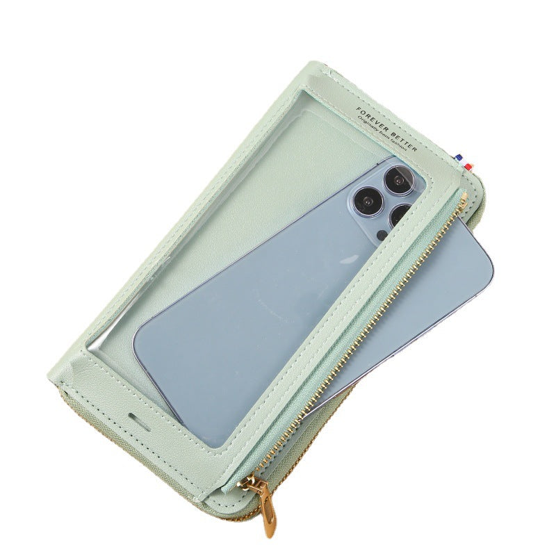 2025 Touch Screen Mobile Phone Bag Women's Cross-Body Bag Anti-Theft Multi-Functional Transparent Fashion Small Bag Wallet Mobile Phone Bag Anti-Fall