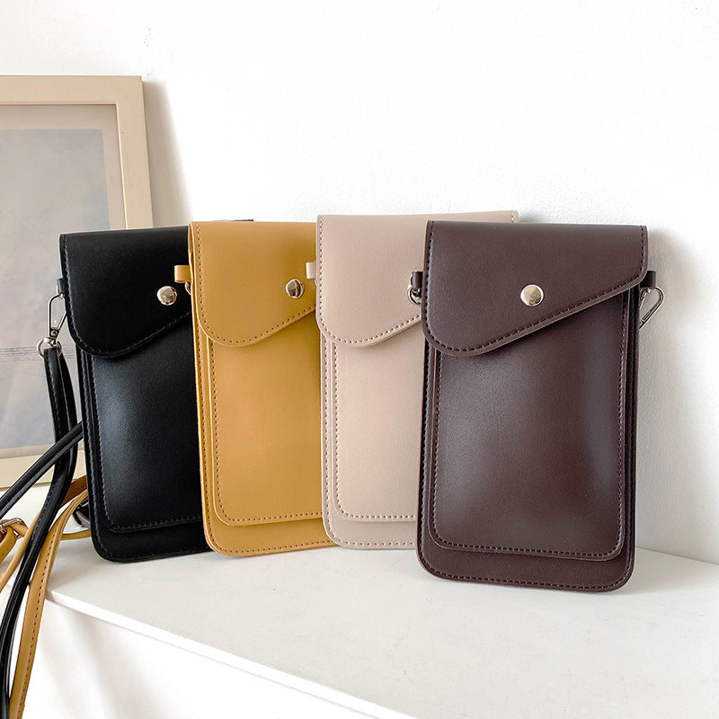 Durable Leather-Textured Mobile Phone Bag 2026 New Vertical Style Mobile Phone Small Bag Double-Layer Mini Stylish Women's Bag