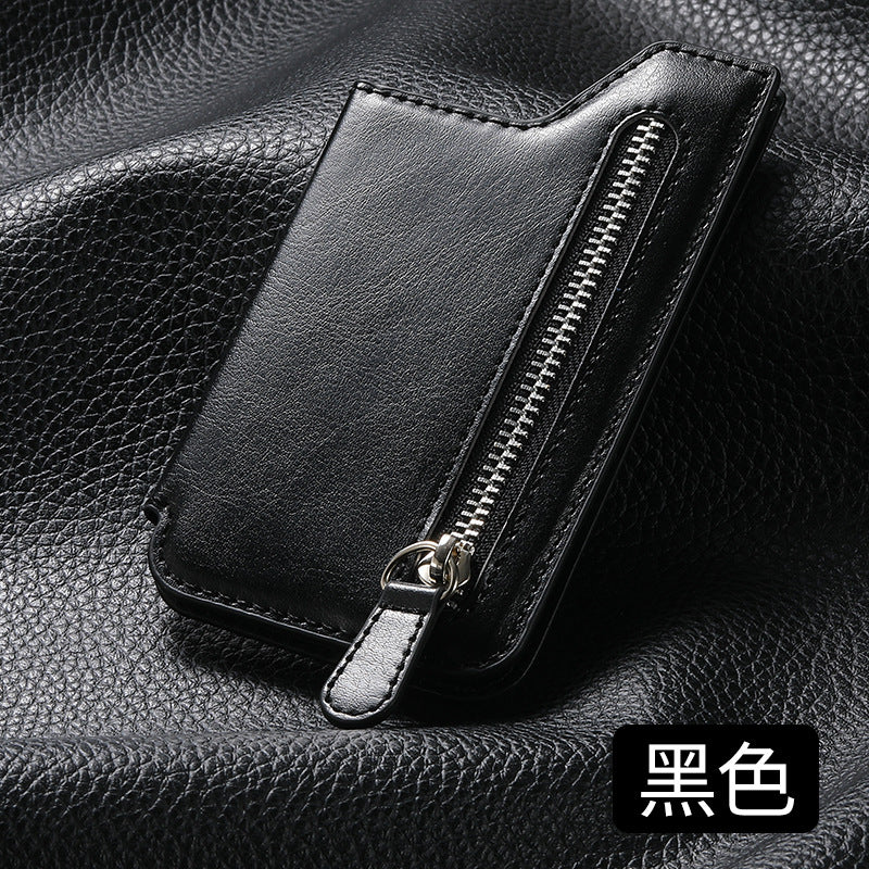 Back Sticker Mobile Phone Card Bag Multifunctional Creative Card Holder Card Holder Zipper Mobile Phone Case DIY Free Collocation