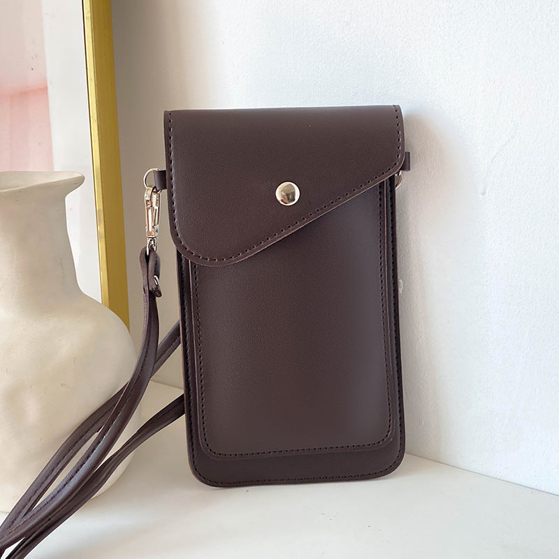 Durable Leather-Textured Mobile Phone Bag 2026 New Vertical Style Mobile Phone Small Bag Double-Layer Mini Stylish Women's Bag
