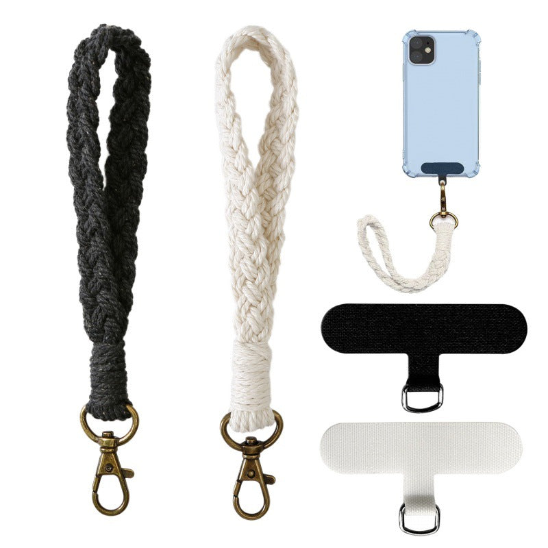 Cross-border Explosions Hand-woven Cotton Rope Mobile Phone Lanyard Bohemian Mobile Phone Chain Hanging Simple Car Keychain