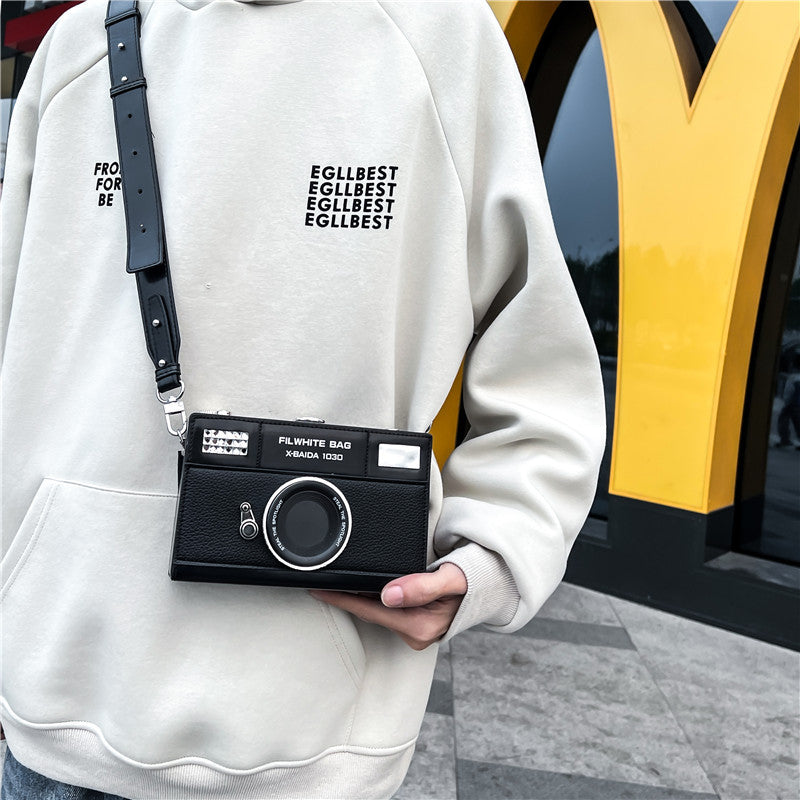 Ins Retro Crossbody Bag for Women Simple Couple Mobile Phone Bag Trendy Cool Camera Shoulder Mobile Phone Coin Purse Men's Crossbody Bag