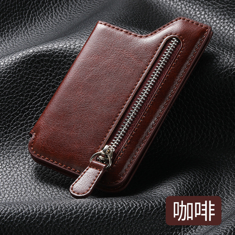 Back Sticker Mobile Phone Card Bag Multifunctional Creative Card Holder Card Holder Zipper Mobile Phone Case DIY Free Collocation