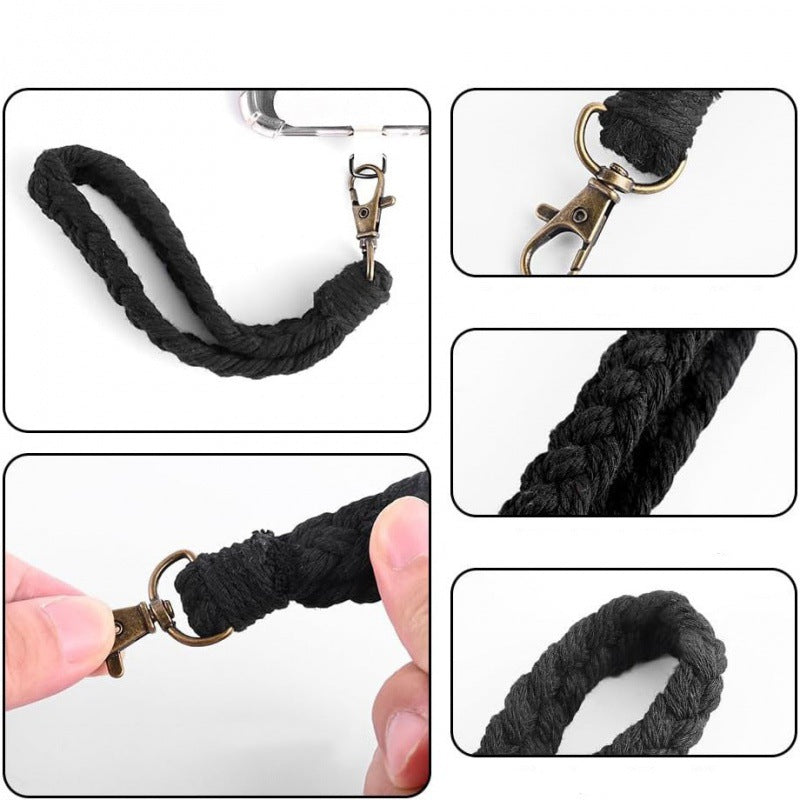 Cross-border Explosions Hand-woven Cotton Rope Mobile Phone Lanyard Bohemian Mobile Phone Chain Hanging Simple Car Keychain