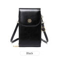 New RFID Women's Mobile Phone Bag Retro Oil Wax Leather Vertical Crossbody Mobile Phone Bag All-match Mini Shoulder Bag