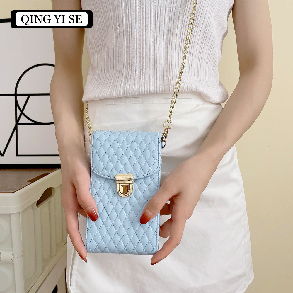 Factory direct niche design mobile phone bag messenger bag women's fashion shoulder small square bag mini mobile phone bag small fragrant style