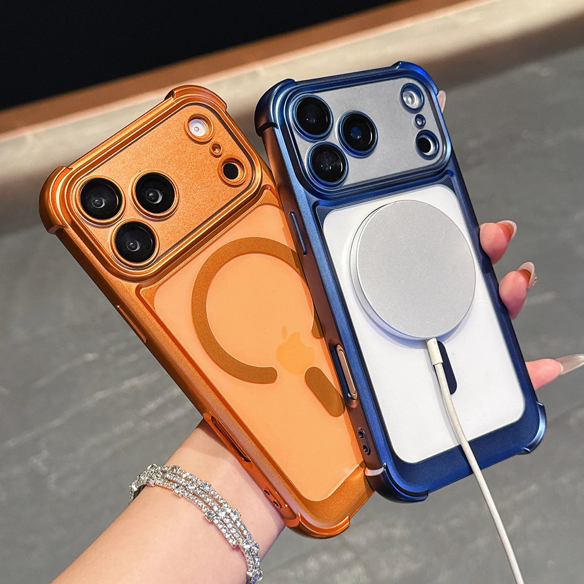 Magnetic Case for iPhone 17 Pro Max 17 Pro Air Cover Plated Bumper Clear Air-bag Soft Mag-safe All-round Camera Film Shell Funda