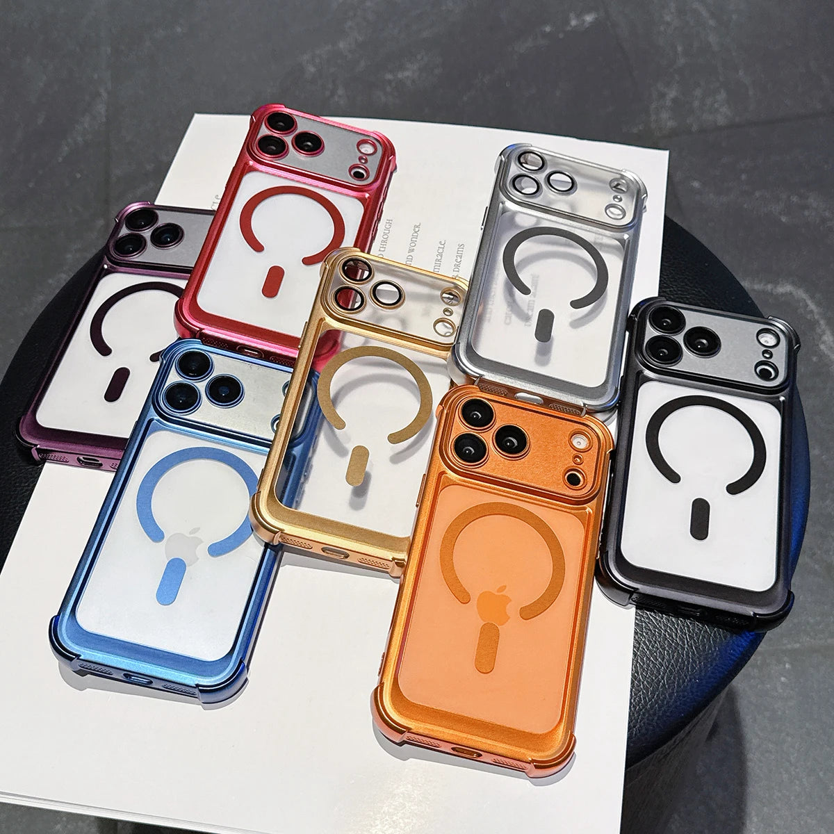 Magnetic Case for iPhone 17 Pro Max 17 Pro Air Cover Plated Bumper Clear Air-bag Soft Mag-safe All-round Camera Film Shell Funda