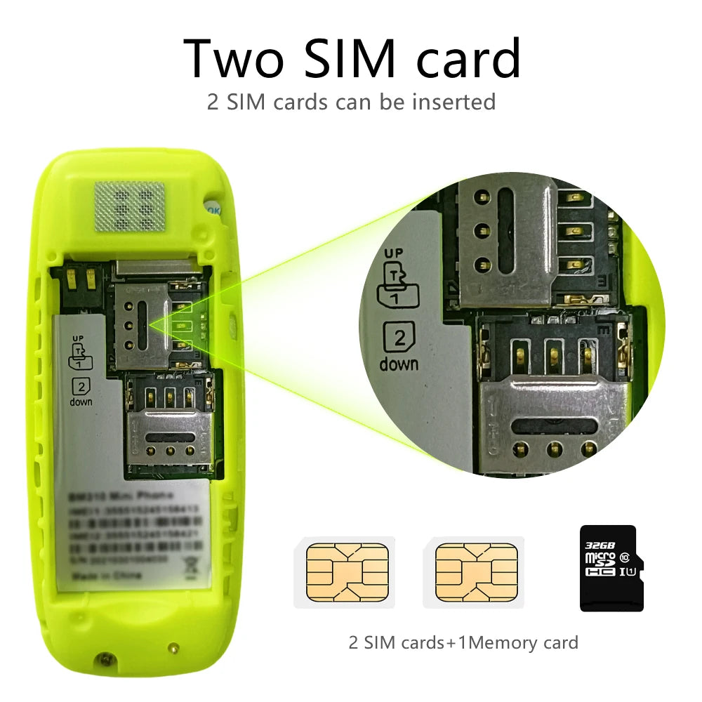 Button Mini Mobile Phone Bluetooth Earphone Dual SIM Cards Low Radiation Pocket Telephone Recording Alarm Backup Phone for Sport
