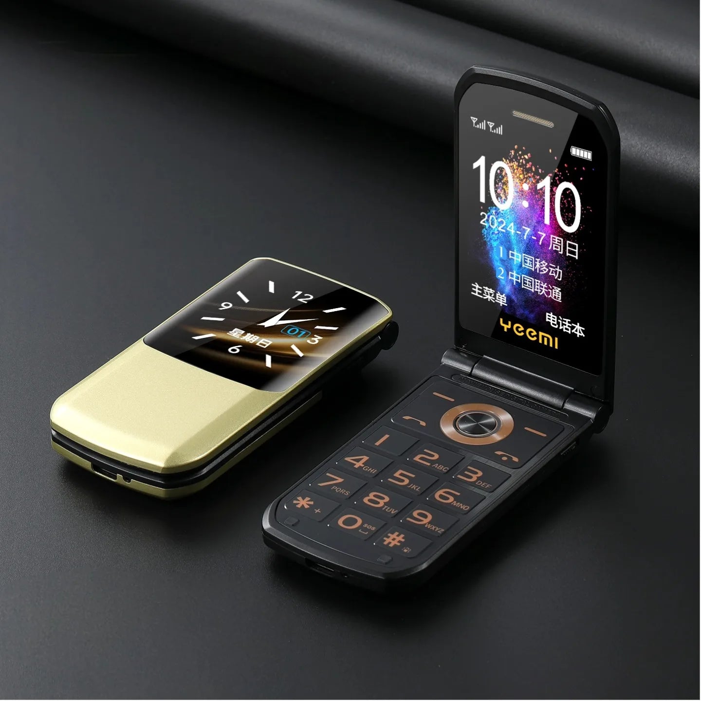Classic Cover Cell Phones Anti-smartphone Large Two Display Long Standby Big Battery SOS Call Flip Senior 2G Mobile Phones