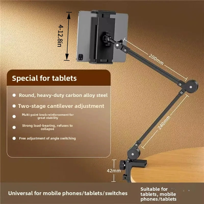 Mobile phone stand  for iPad, lazy holder, tablet bracket, bedside arm for live streaming, bed-mounted for shooting