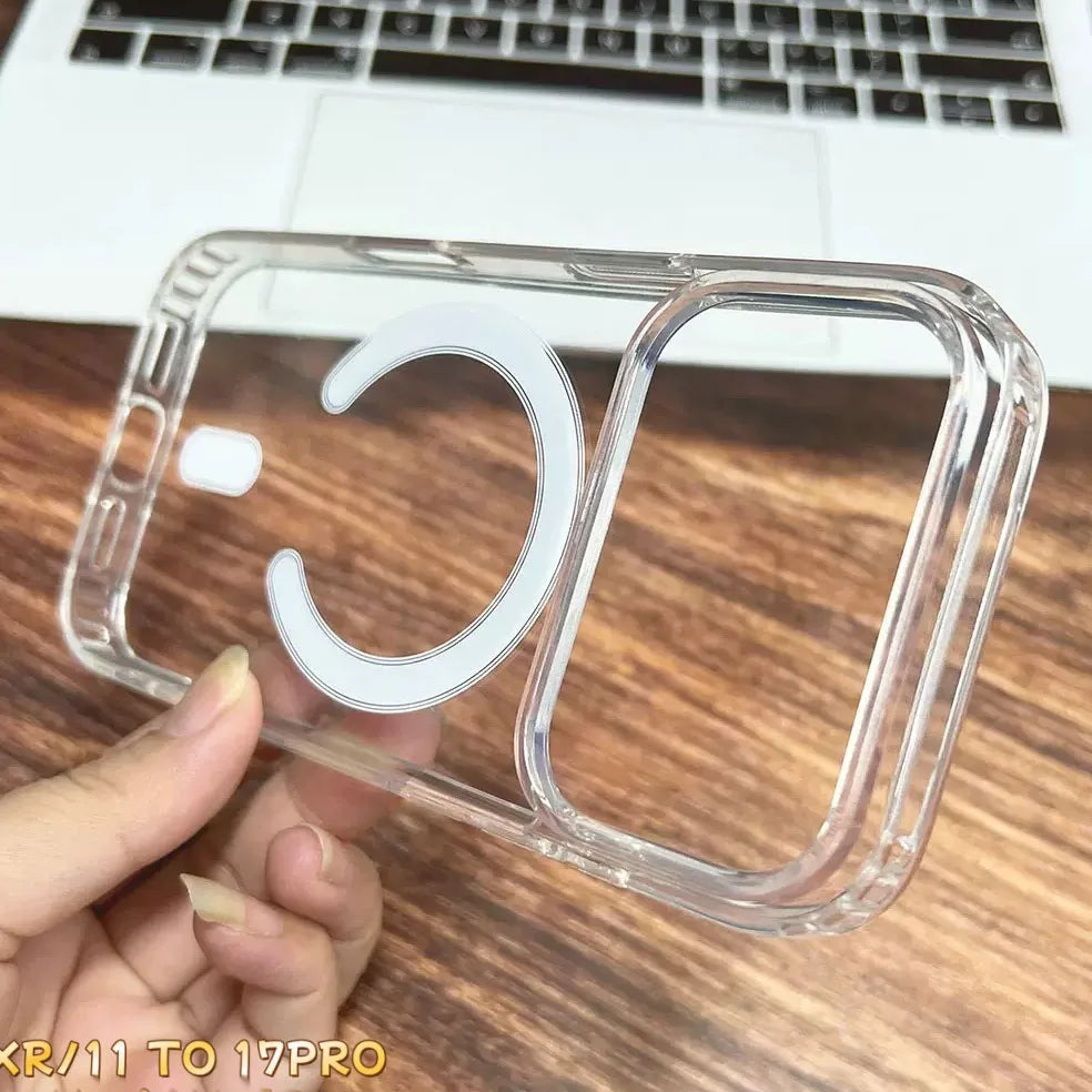 Ultra Clear Magnetic Case for iPhone XR to 17Pro, 11 12 Xs 14pro max to 17 pro max Shockproof Anti-Yellow Protective Cover