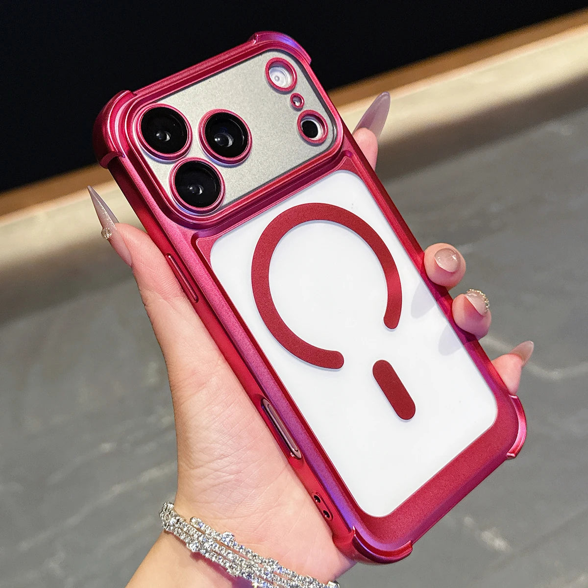 Magnetic Case for iPhone 17 Pro Max 17 Pro Air Cover Plated Bumper Clear Air-bag Soft Mag-safe All-round Camera Film Shell Funda