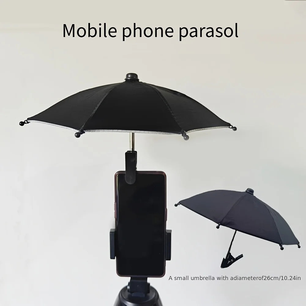 SolarShield Outdoor Mini Phone Umbrella & Clip Mount
