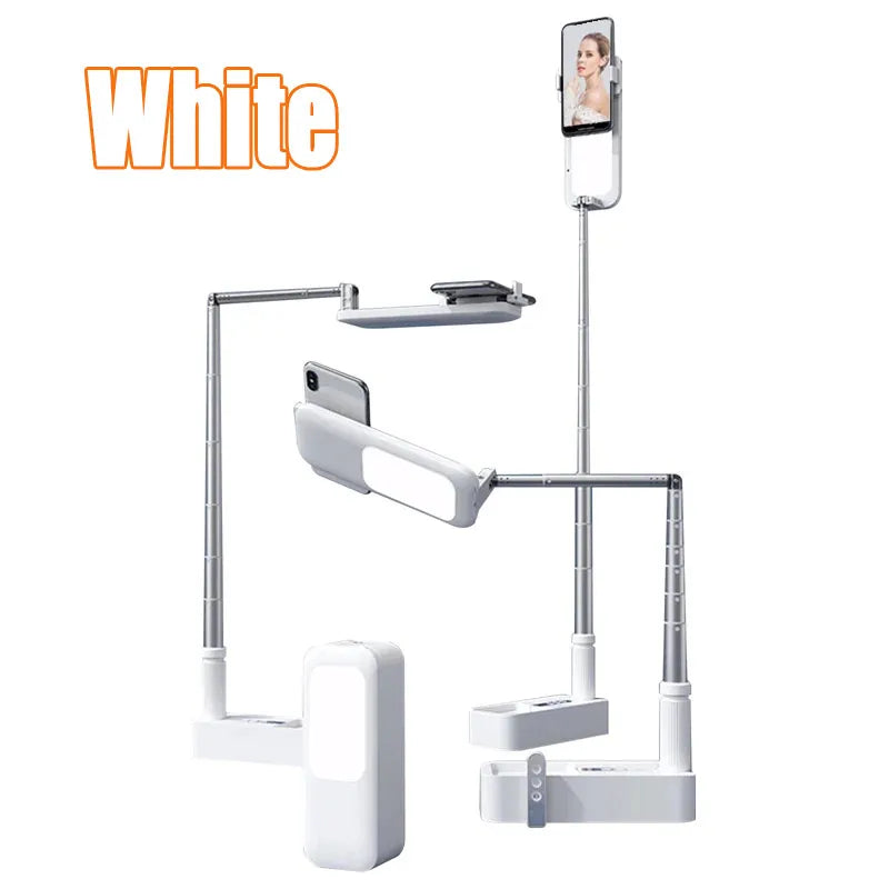 Multifunction Mobile Phone Holder Can Be Bent & Telescopic with Bluetooth Remote Control Fill Light For Outdoor Live Shoot Stand