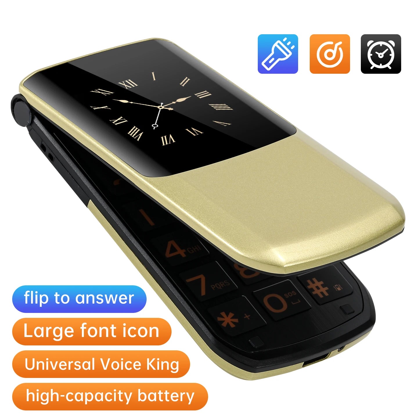 YeeMI S7A GSM 2G Mobile Phones 2.4'' Flip Feature Phone Dual SIM Bluetooth Large Font for Elderly Phone